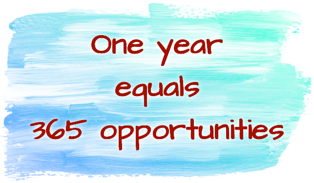 One year equals 365 opportunities
